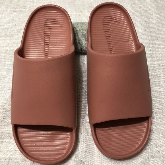 Nike Calm Slides Women 9 Men 8 slip on Sandals Terra Blush Pink Comfort Vacation - Picture 2 of 10